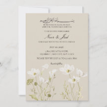 Élégante invitation de Nikkah islamique à fleurs b