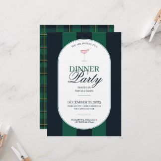 Élégante invitation de Noël à carreaux tartan vint
