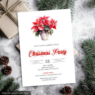 Élégante invitation de Noël à l'aquarelle botaniqu