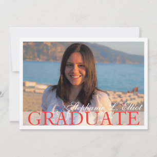 Élégante invitation de portraits de graduation rou