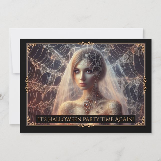 Élégante Invitation de Spiderweb Girl Halloween (Devant)