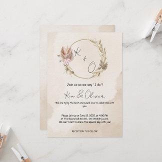 Élégante invitation de style boho