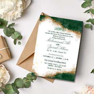 Élégante invitation Emerald Green Valima