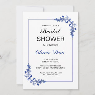 Elégante Invitation Florale Douche nuptiale