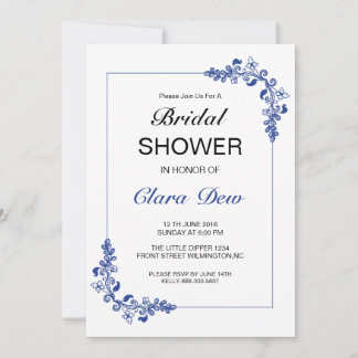 Elégante Invitation Florale Douche nuptiale
