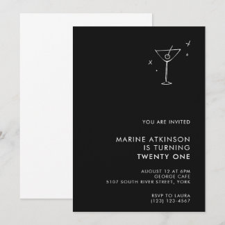 Elégante invitation moderne 21e anniversaire