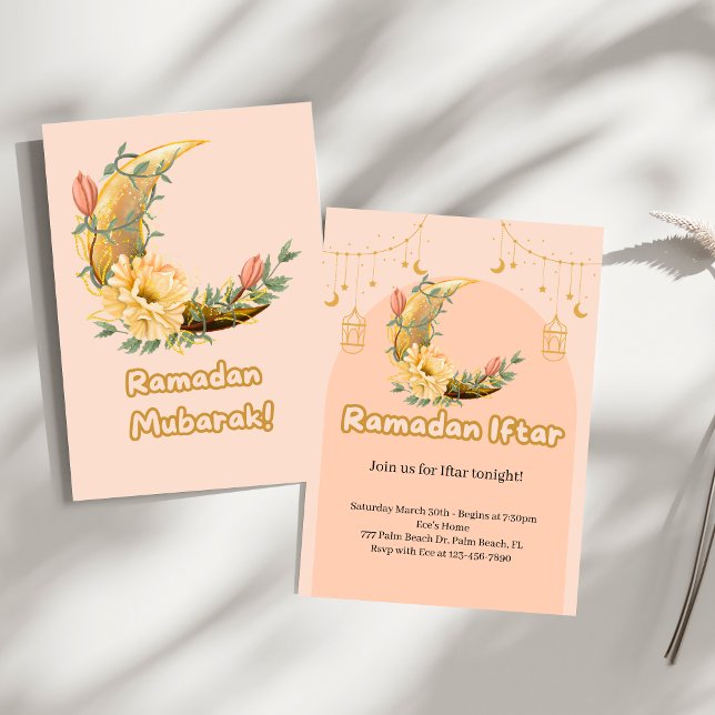 Elégante invitation Pink Ramadan Iftar (Créateur téléchargé)