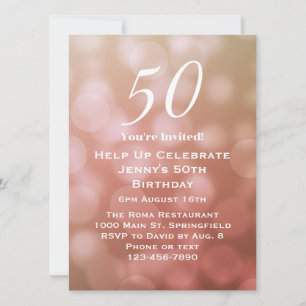 Élégante invitation pour le 50e anniversaire en ro