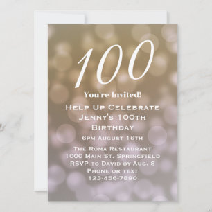 Élégante invitation pour son 100e anniversaire