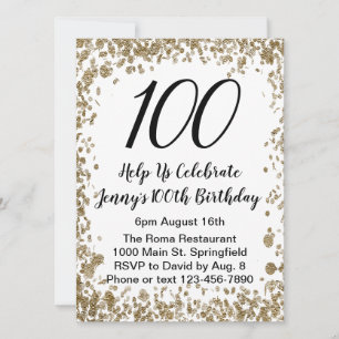 Élégante invitation pour son 100e anniversaire en