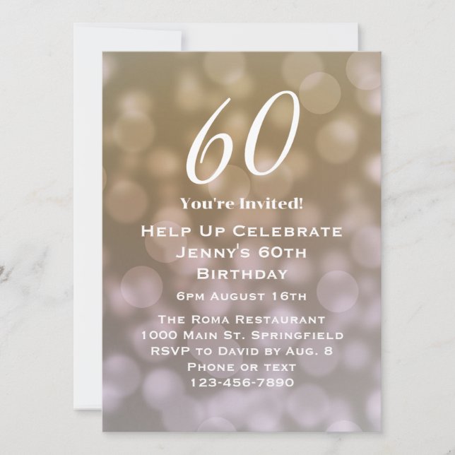 Élégante invitation pour son 60e anniversaire (Devant)