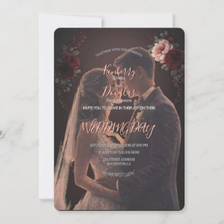 Élégante invitation romantique de mariage rustique