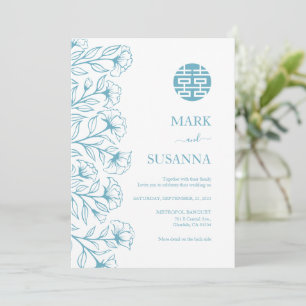 Elégante invitation traditionnelle de mariage chin