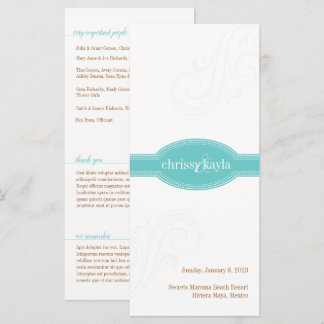Elégante Invitation Turquoise, Caroline Mariage