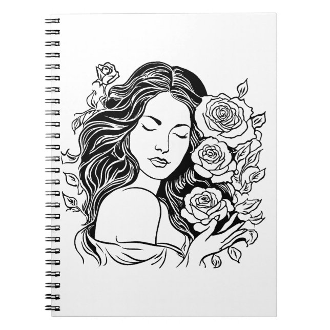 Elégante jeune femme rose carnet (Devant)