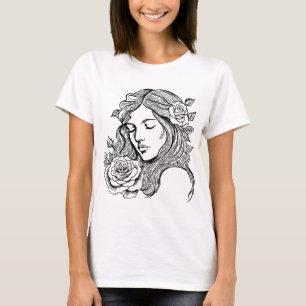 Elégante jeune femme tshirt abstrait