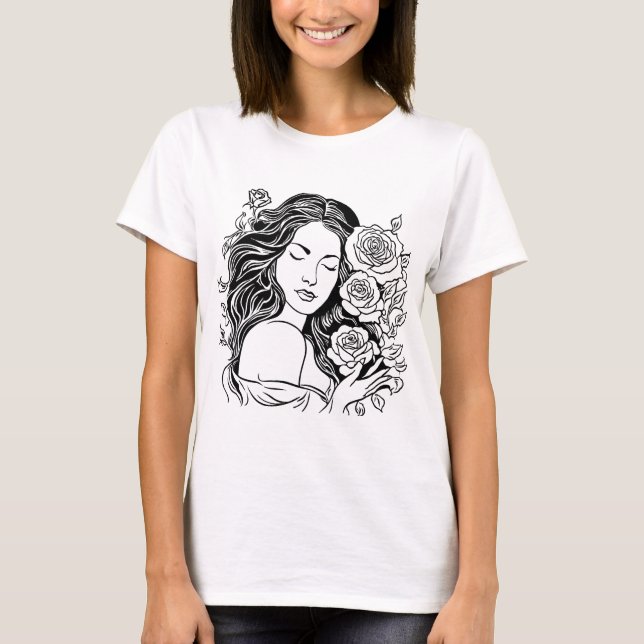Elégante jeune femme tshirt rose (Devant)