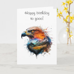 Elégante joyeuse carte d'anniversaire pour l'aigle