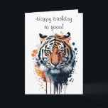 Elégante joyeuse carte d'anniversaire pour son Tig<br><div class="desc">Elégante joyeuse carte d'anniversaire pour le fils Tiger Une magnifique image d'un Tigre, présentée dans une carte de voeux d'anniversaire pour un fils. La carte intérieure dit : "Aujourd'hui et toujours, que vos rêves vous emmènent loin. Joyeux anniversaire, mon fils !" Une carte merveilleuse à donner sur la journée spéciale...</div>
