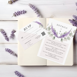 Elégante Lavande Greeny Eucalyptus Leave Carte RSV