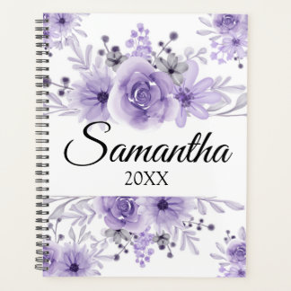 Elégante Lavande Purple Floral Aquarelle