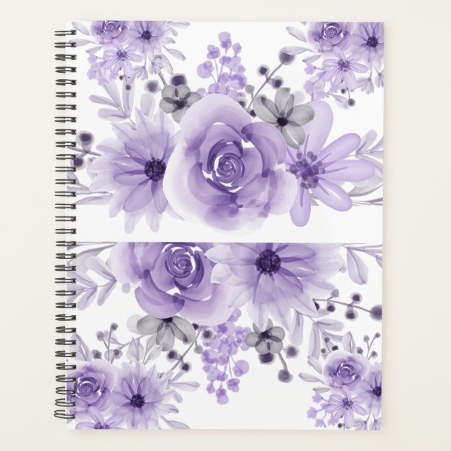 Elégante Lavande Purple Floral Aquarelle (Devant)