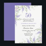 Élégante Lavande violette 50e Invitation d'anniver<br><div class="desc">Élégante Lavande violette collection de 50e Invitation Anniversaire en magasin Niche and Nest. Voir notre collection en magasin. Veuillez nous faire parvenir un message pour les articles correspondants que vous ne trouverez pas ci-dessous. Merci</div>