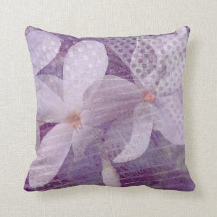 Élégante Lavande Violette Photo Oreiller Floral