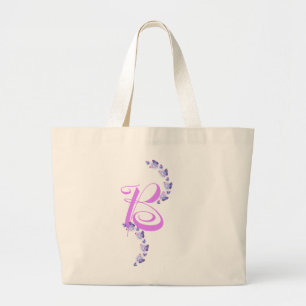 Élégante lettre B avec Sac fourre-tout de papillon