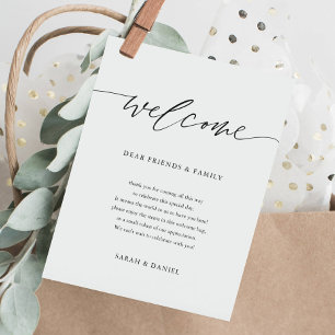 Élégante lettre de bienvenue de mariage Timeline I