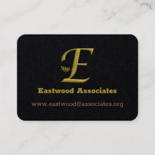 Élégante lettre initiale or E Logo Carte de visite