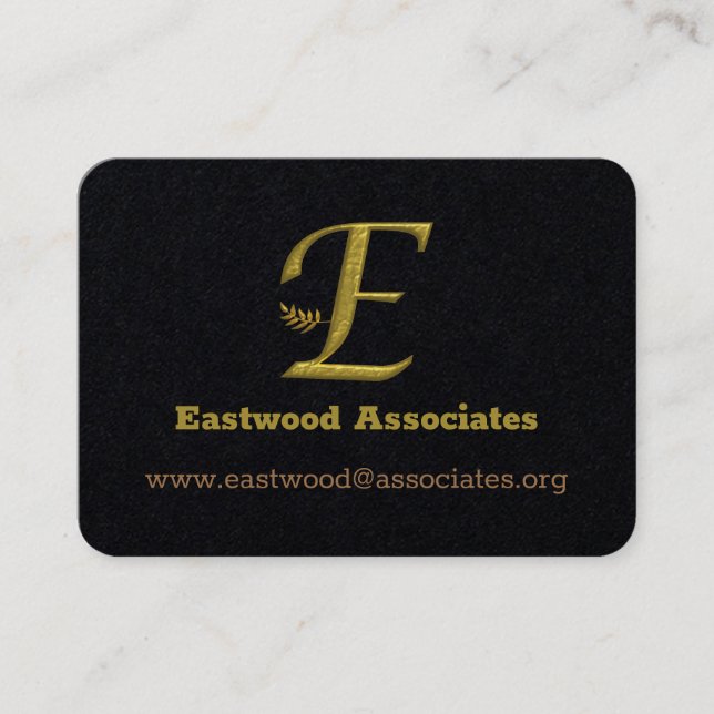 Élégante lettre initiale or E Logo Carte de visite (Devant)