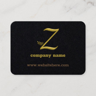 Élégante lettre initiale or Z Logo Carte de visite