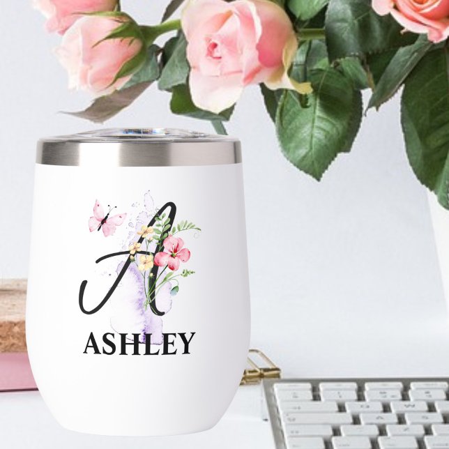 Élégante Lettre Script A Monogramme Nom personnali (Créateur téléchargé)