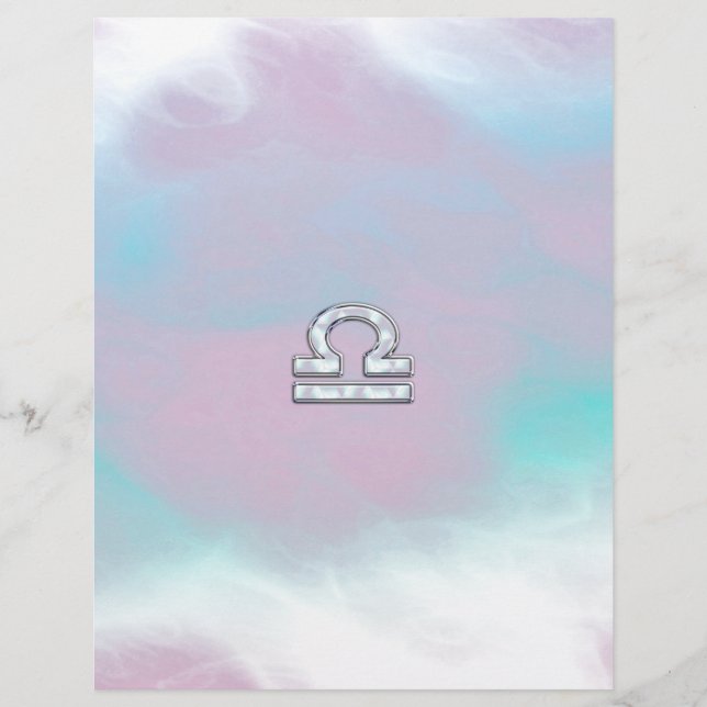 Élégante Libra Zodiac signe Mère de Pearl Style (Devant)