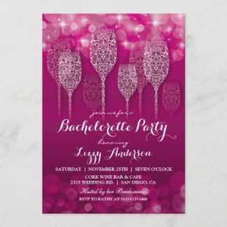 Élégante lumière brillante Bachelorette Invitation