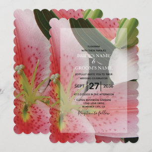 Élégante Lys Orientaux Invitations de mariage