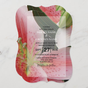 Élégante Lys Orientaux Invitations de mariage
