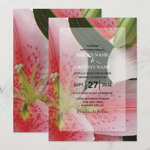 Élégante Lys Orientaux Invitations de mariage