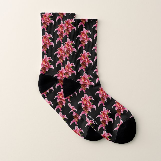 Élégante Lys orientaux roses (Paire)