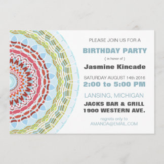 Elégante Mandala Anniversaire Invitations