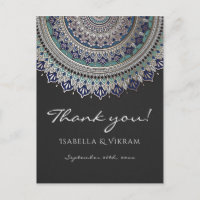 Elégante Mandala Mariage Merci Cartes postales