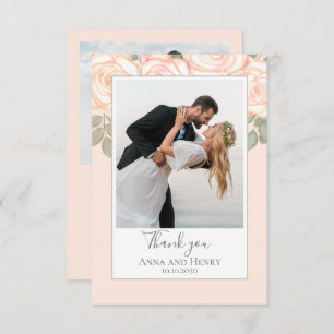 Élégante Mariage Floral Merci Coral Peach