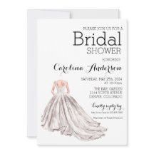Elégante Mariage Gown Bridal Shower Invitation