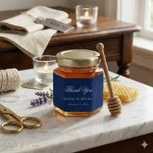 Élégante Mariage Remerciement Bleu Nuit