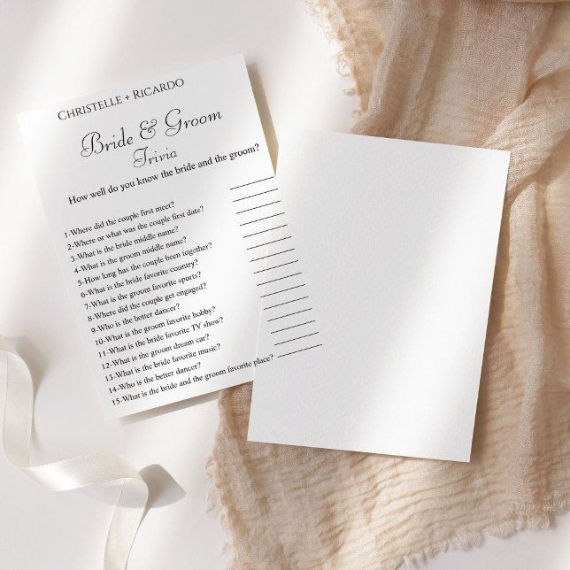 Elégante mariée & mariée trivia jeu de douche de m (Créateur téléchargé)