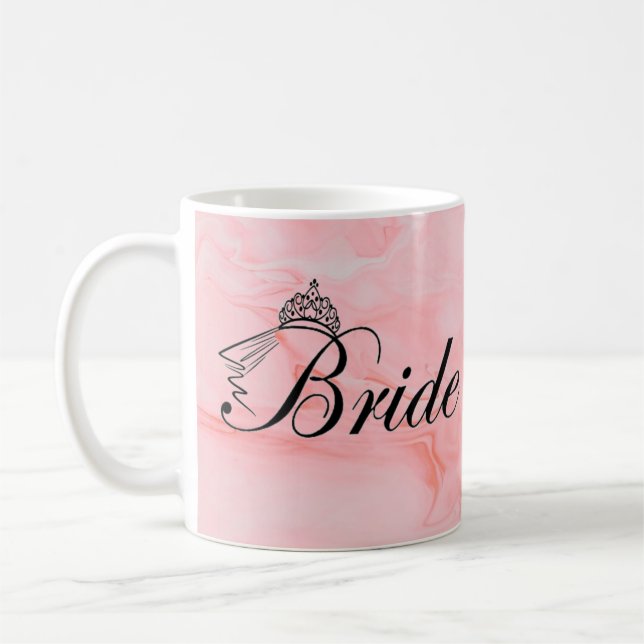 Élégante mariée noir Script Mariage café Mug (Gauche)