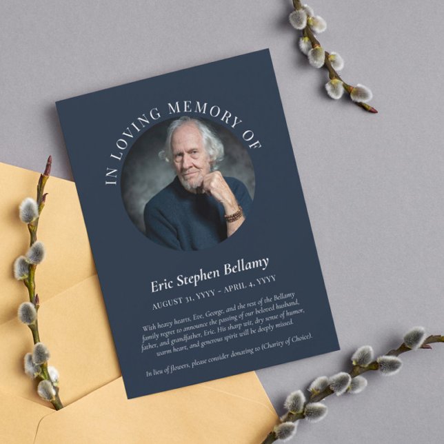 Elégante Marine Blanche Dans Faire-part Mémoire Am (Créateur téléchargé)