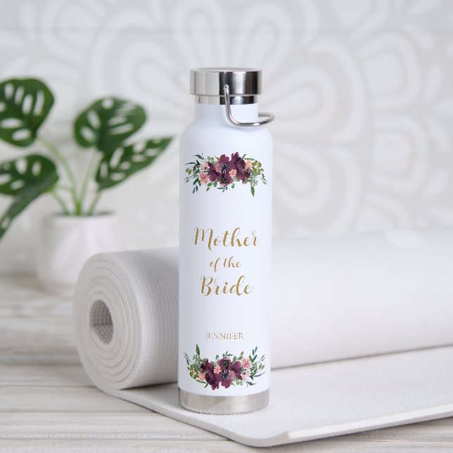 Élégante mère florale de la bouteille d'eau de mar (Yoga)