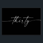 Élégante Mini-Script Cartes de Table Numéro 30<br><div class="desc">This Table Number Design dans le classement électronique minimal. Click the "Click to customize further" button to edit the script wording's color and the background color. See the entire collection for more matching items !</div>